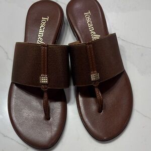 Toscanella Brown Women's Sandals MADE IN ITALY.